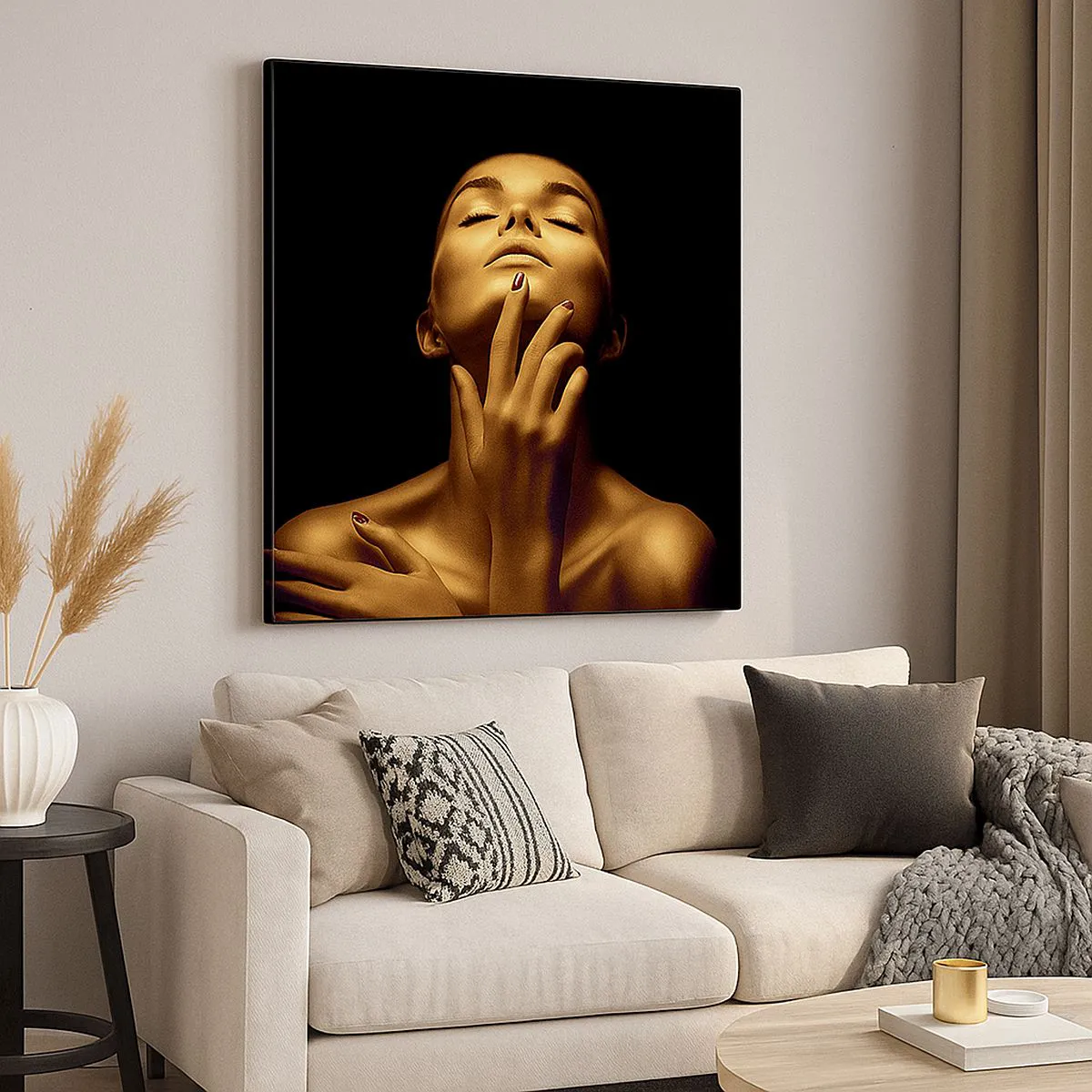 Cuadro sobre lienzo - Impresión de Imagen - Como seda dorada - 30x30 cm