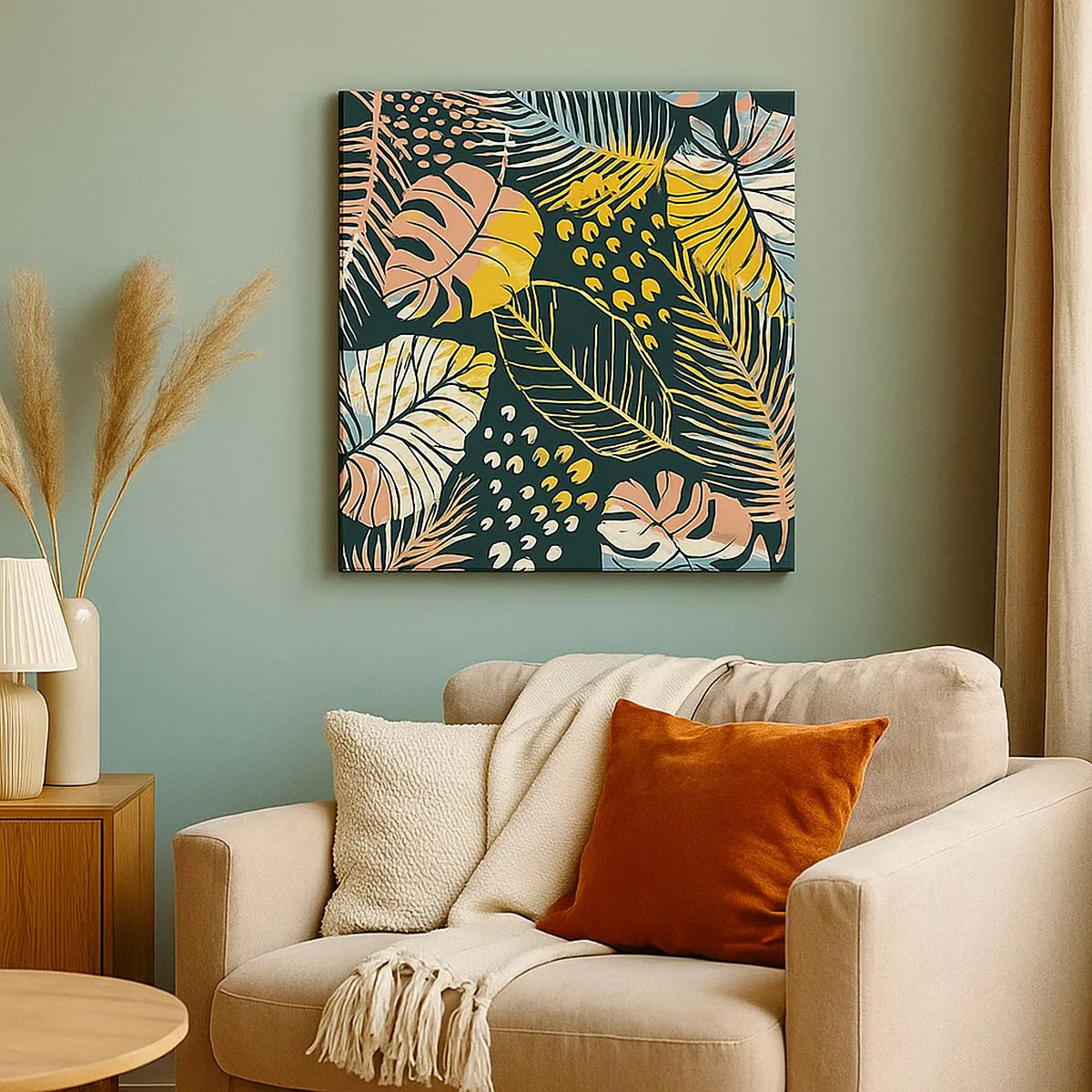 Bild auf Leinwand - Leinwandbild - Grüne Fantasie - 30x30 cm