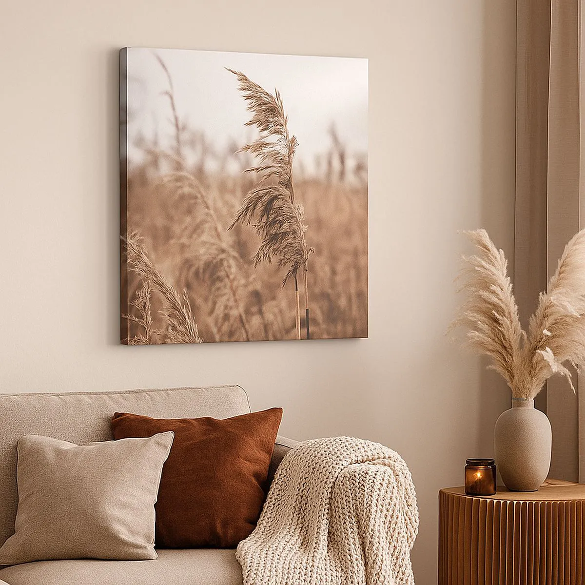 Canvas picture - Autumn Has Arrived in the Fields - 30x30 cm