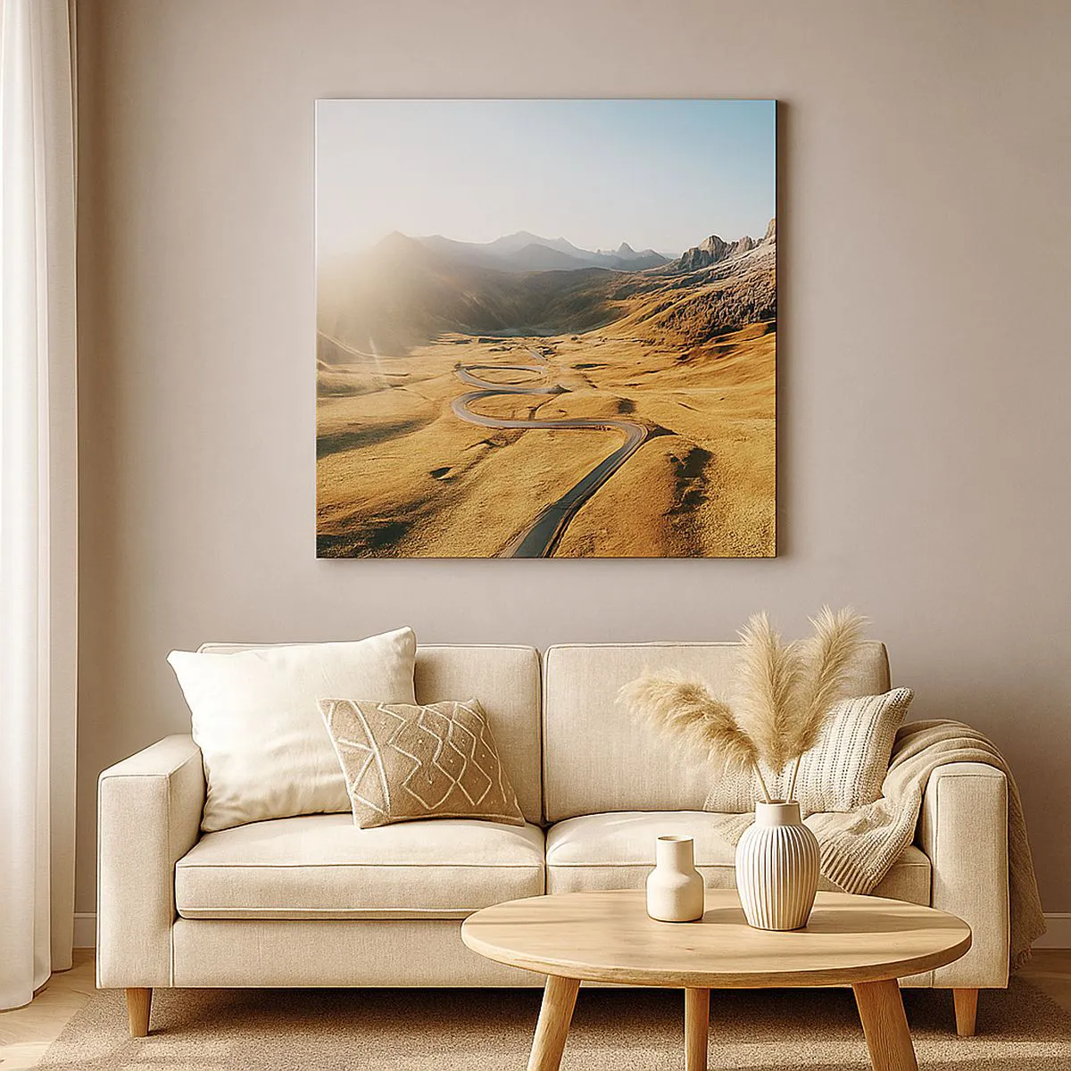 Cuadro sobre lienzo - Impresión de Imagen - En un valle dorado - 50x50 cm