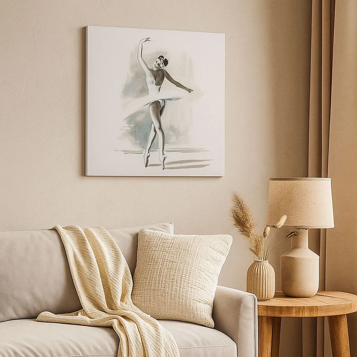 Lærredstryk - Billede på lærred - Fortryllet til en svane - 70x70 cm