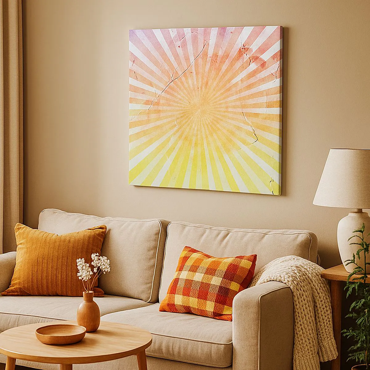 Lærredstryk - Billede på lærred - Opgange og nedgange - 70x70 cm