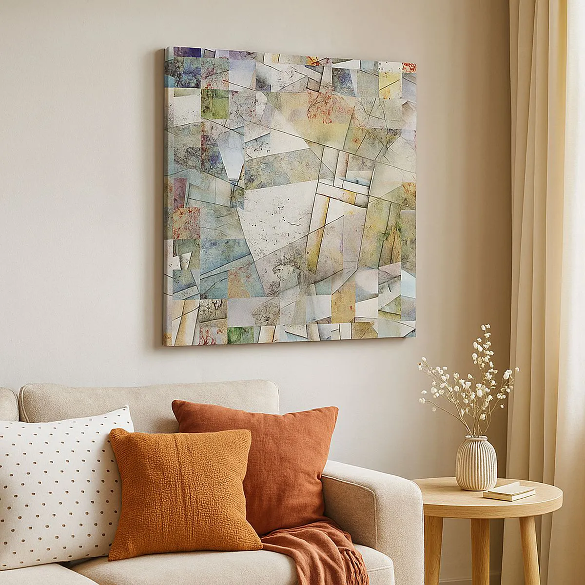 Cuadro sobre lienzo - Impresión de Imagen - Remodelación geométrica - 40x40 cm