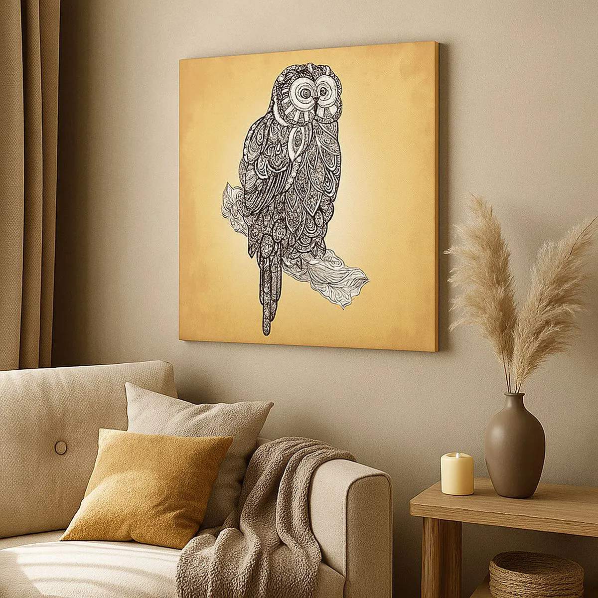 Quadro em tela - Ornamentos intrincados de sabedoria - 30x30 cm