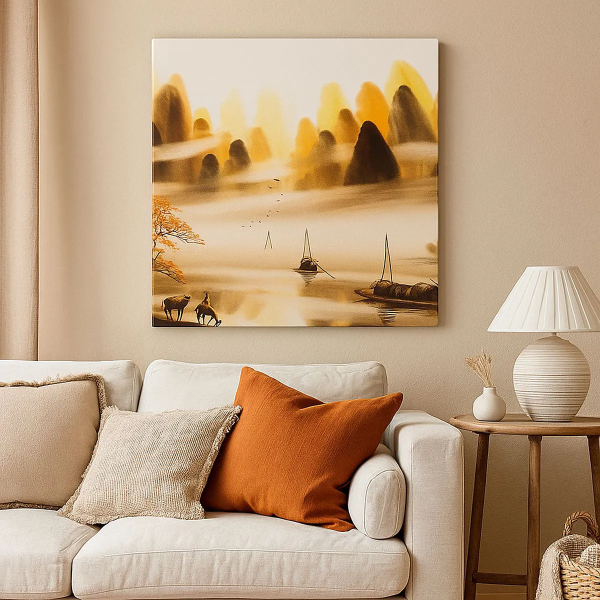 Canvastavla - Bild på duk - Längre bort än Fjärran Östern - 40x40 cm