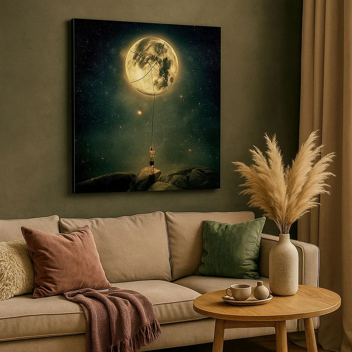 Quadro em tela - Aquele que roubou a lua - 70x70 cm