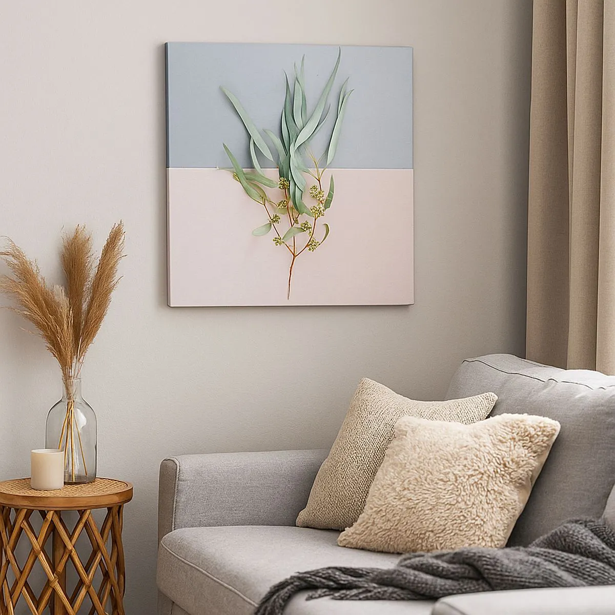 Lærredstryk - Billede på lærred - Pastelfarvernes subtilitet - 50x50 cm