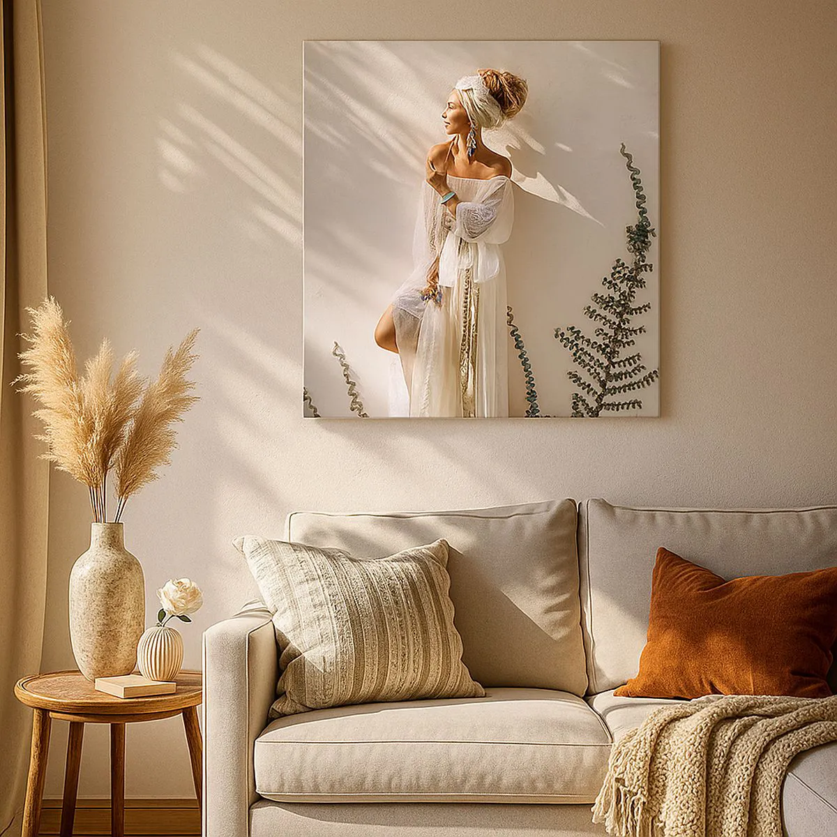 Quadro su tela - Stampe su Tela - Il sole e la ragazza - 30x30 cm