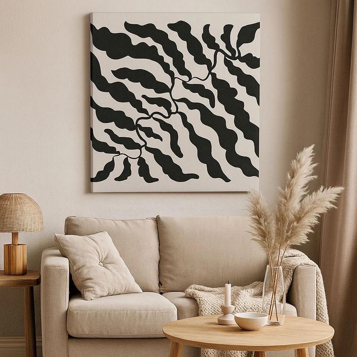 Quadro em tela - A natureza da praça - 30x30 cm