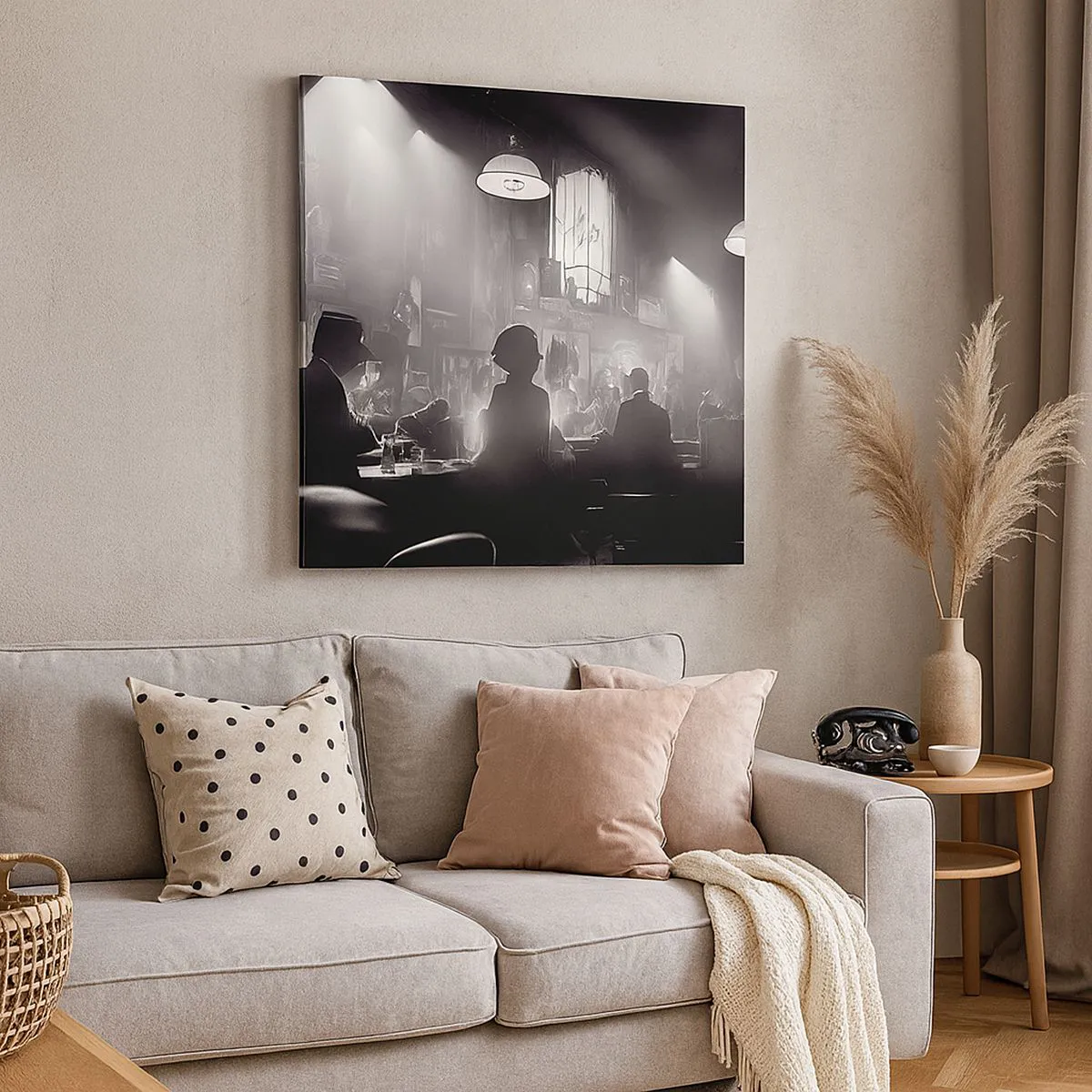 Lærredstryk - Billede på lærred - I en jazzet stemning - 30x30 cm