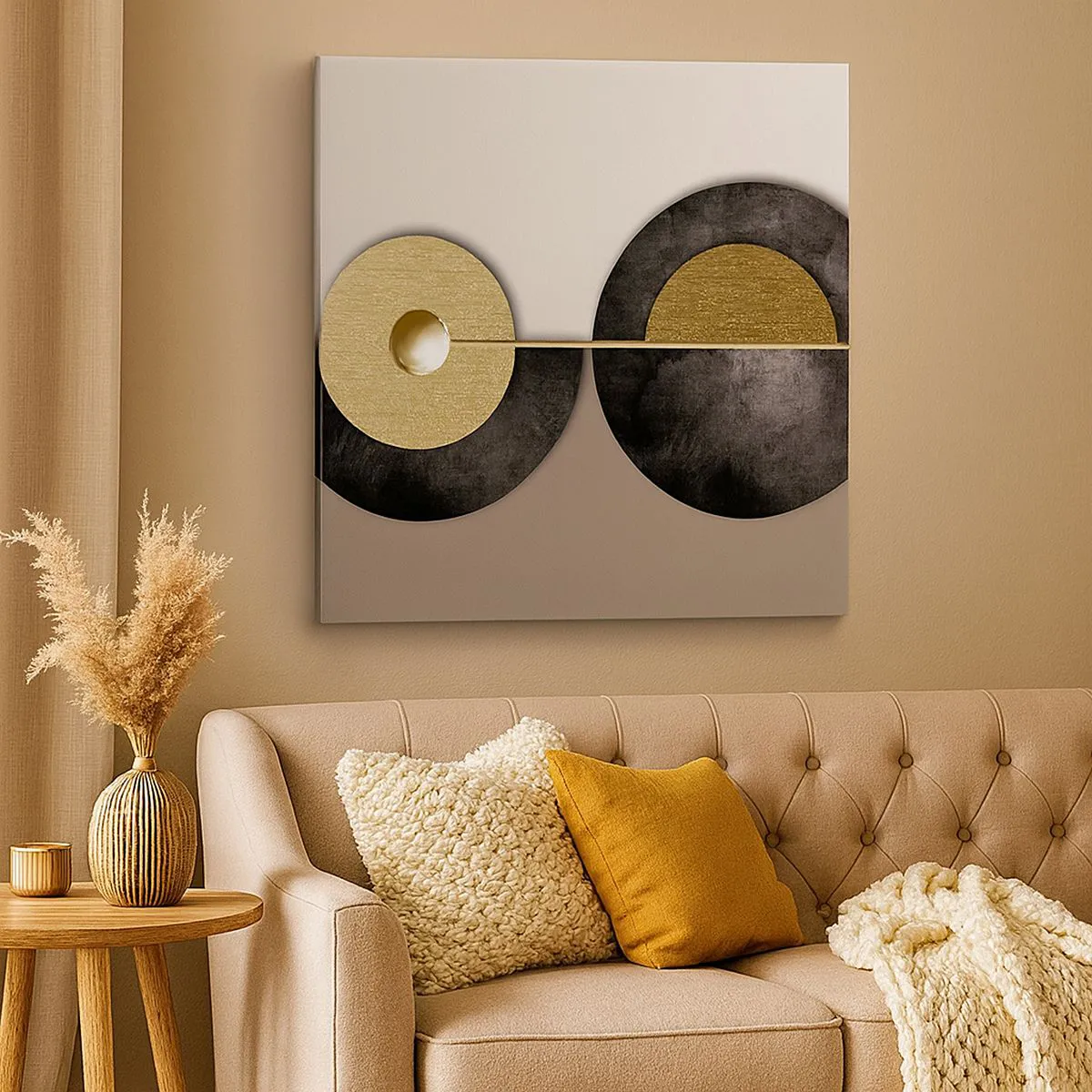 Canvastavla - Bild på duk - Variationer runt en cirkel - 30x30 cm