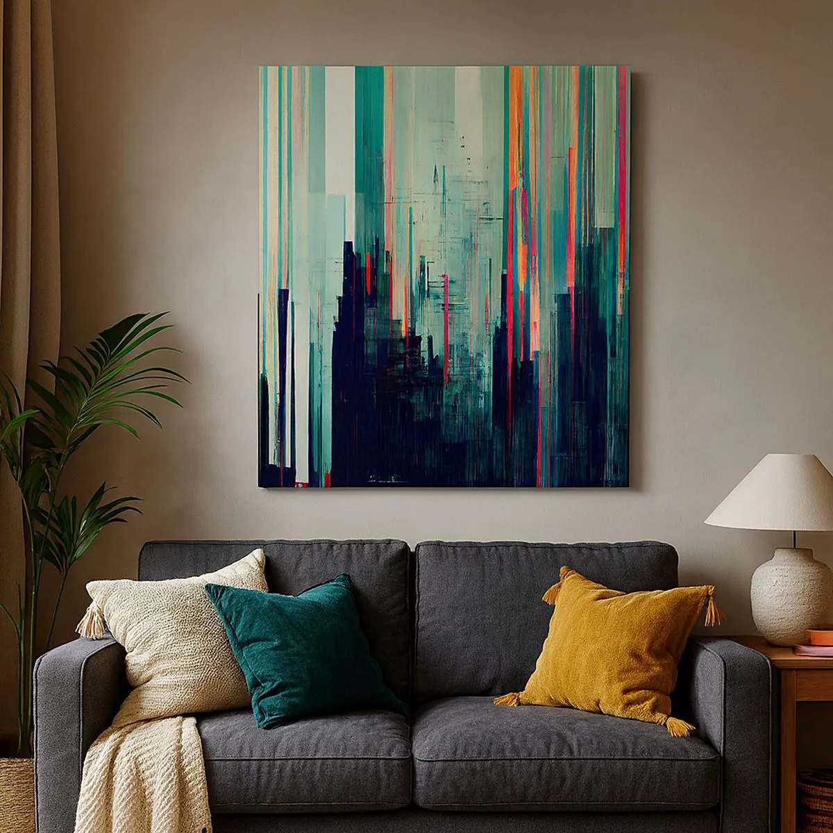 Cuadro sobre lienzo - Impresión de Imagen - Ciudad futurista - 30x30 cm