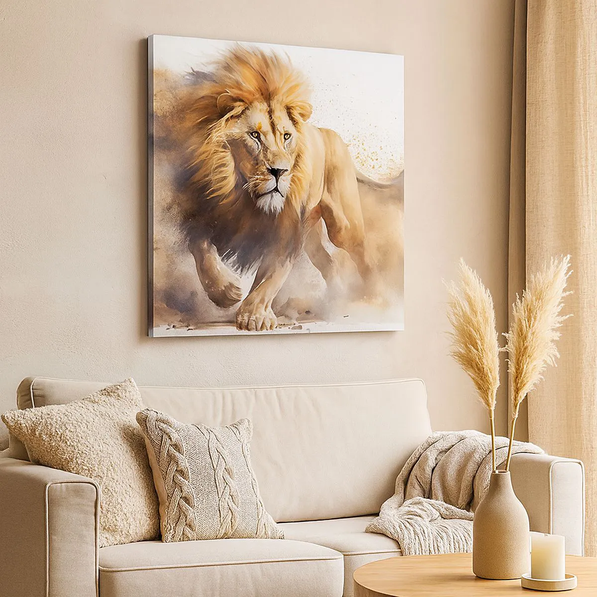 Lærredstryk - Billede på lærred - Kongen er taget af sted - 70x70 cm