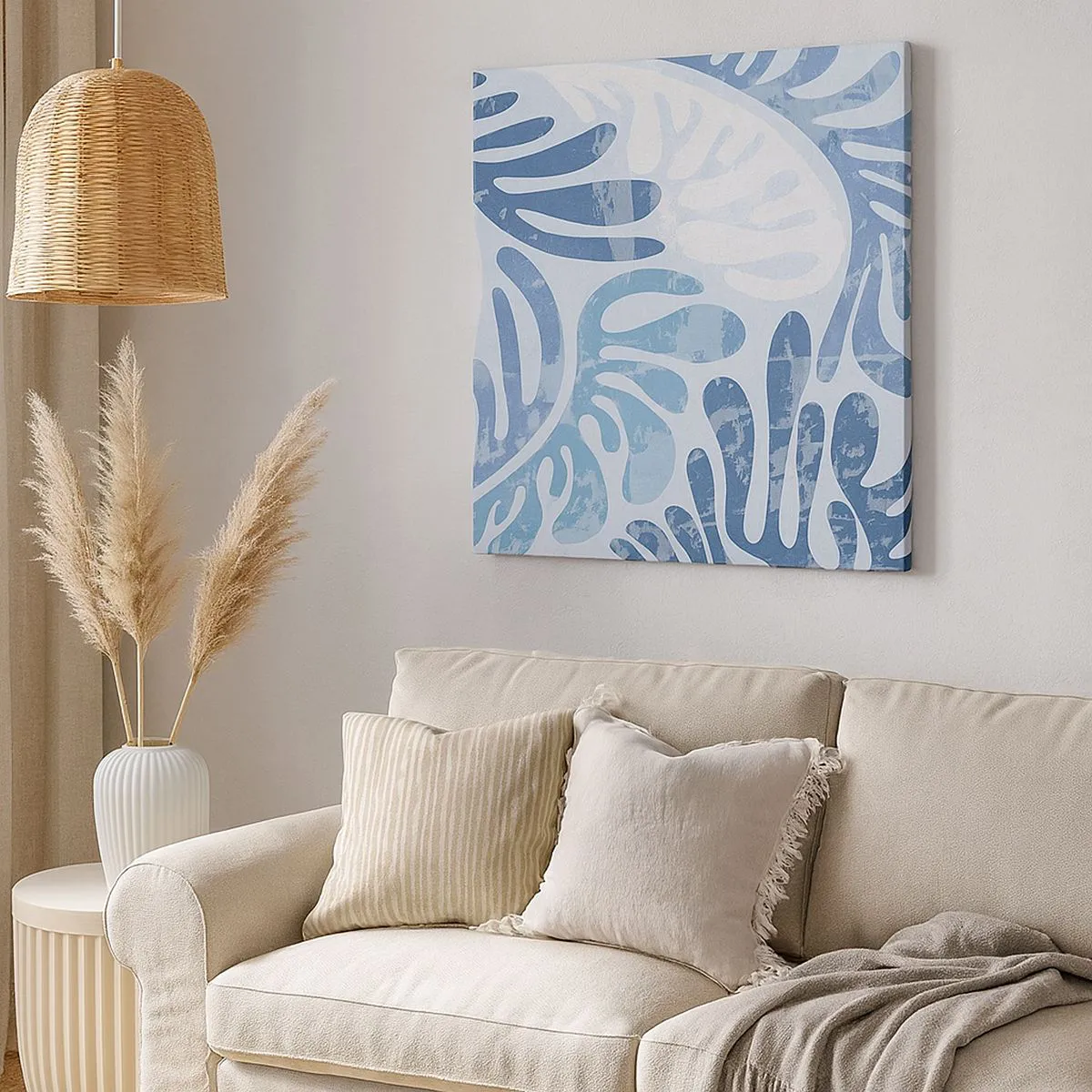 Impression sur toile - Image sur toile - Fougères bleues - 70x70 cm