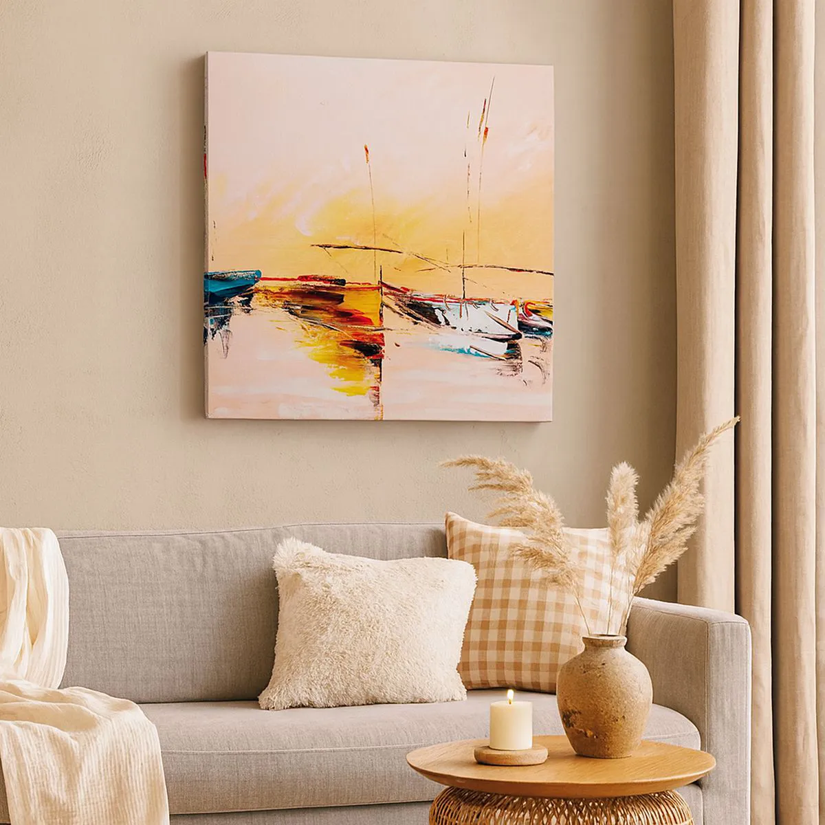 Quadro su tela - Stampe su Tela - La sera sul molo - 30x30 cm