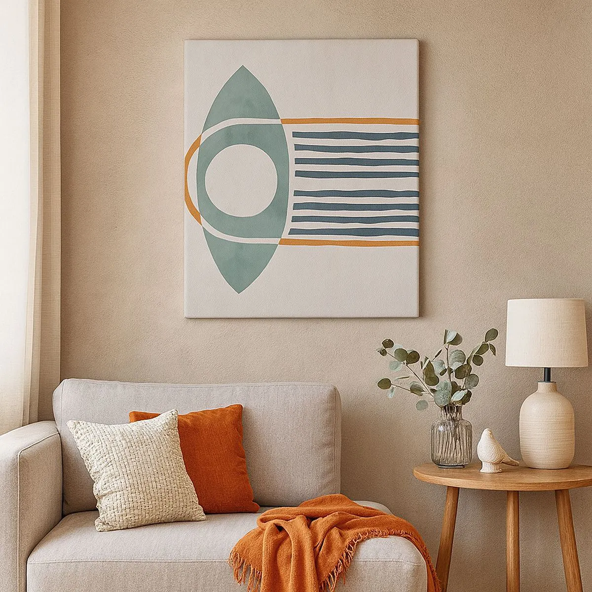 Lærredstryk - Billede på lærred - Tegn og ritualer - 30x30 cm