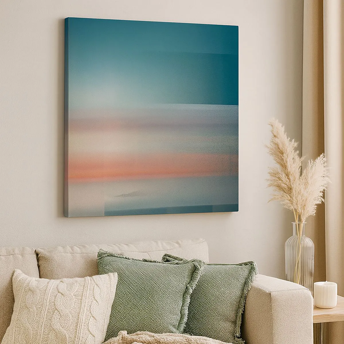 Obraz na płótnie - Abstrakcja: fale światła - 60x60 cm