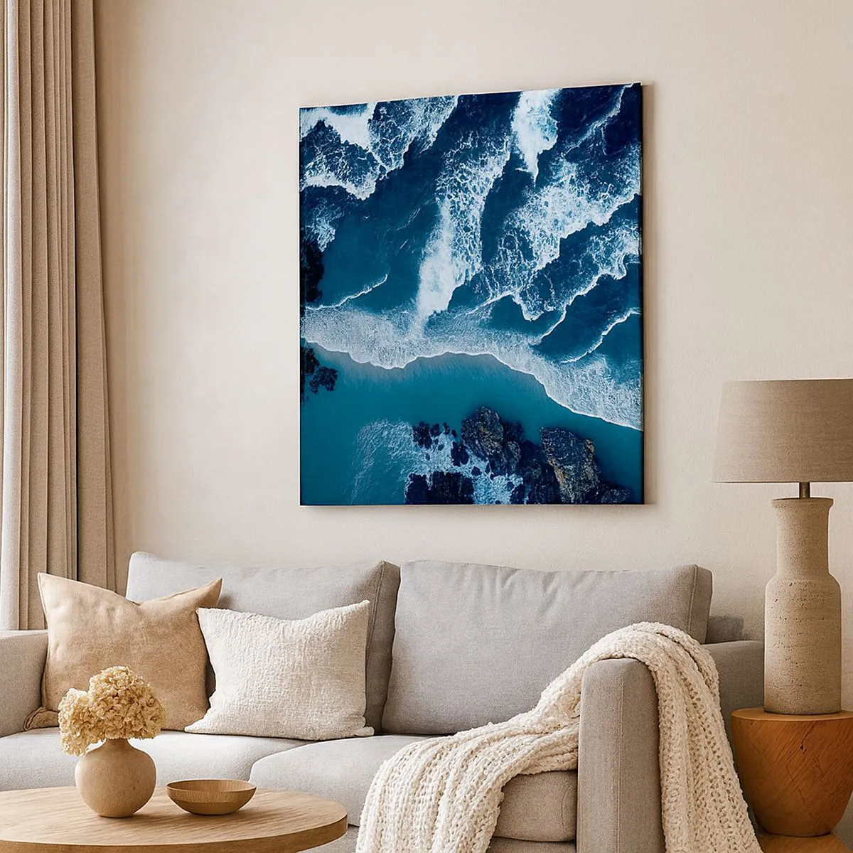 Cuadro sobre lienzo - Impresión de Imagen - Rodeadas por las olas - 50x50 cm