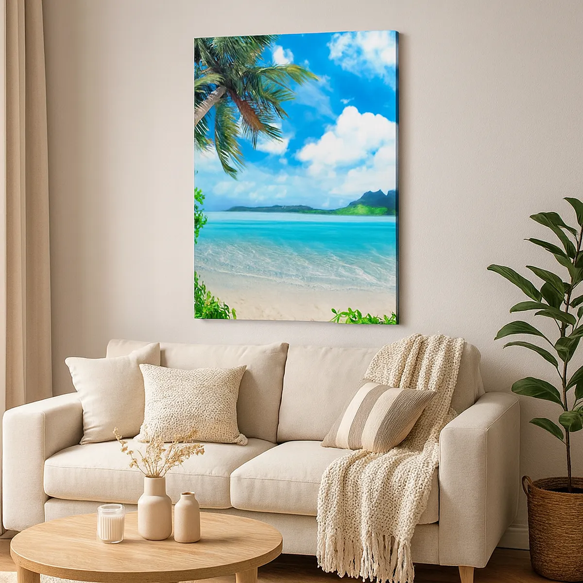 Canvas picture - Blue Tropics - 45x80 cm
