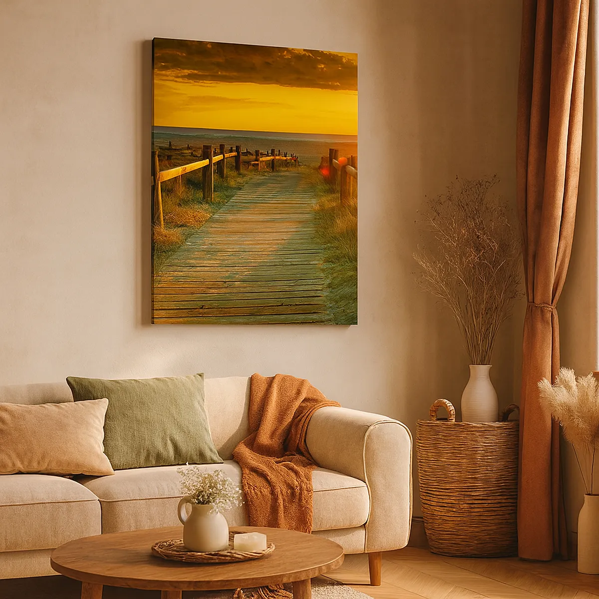 Schilderen op canvas - Badend in oud goud - 45x80 cm