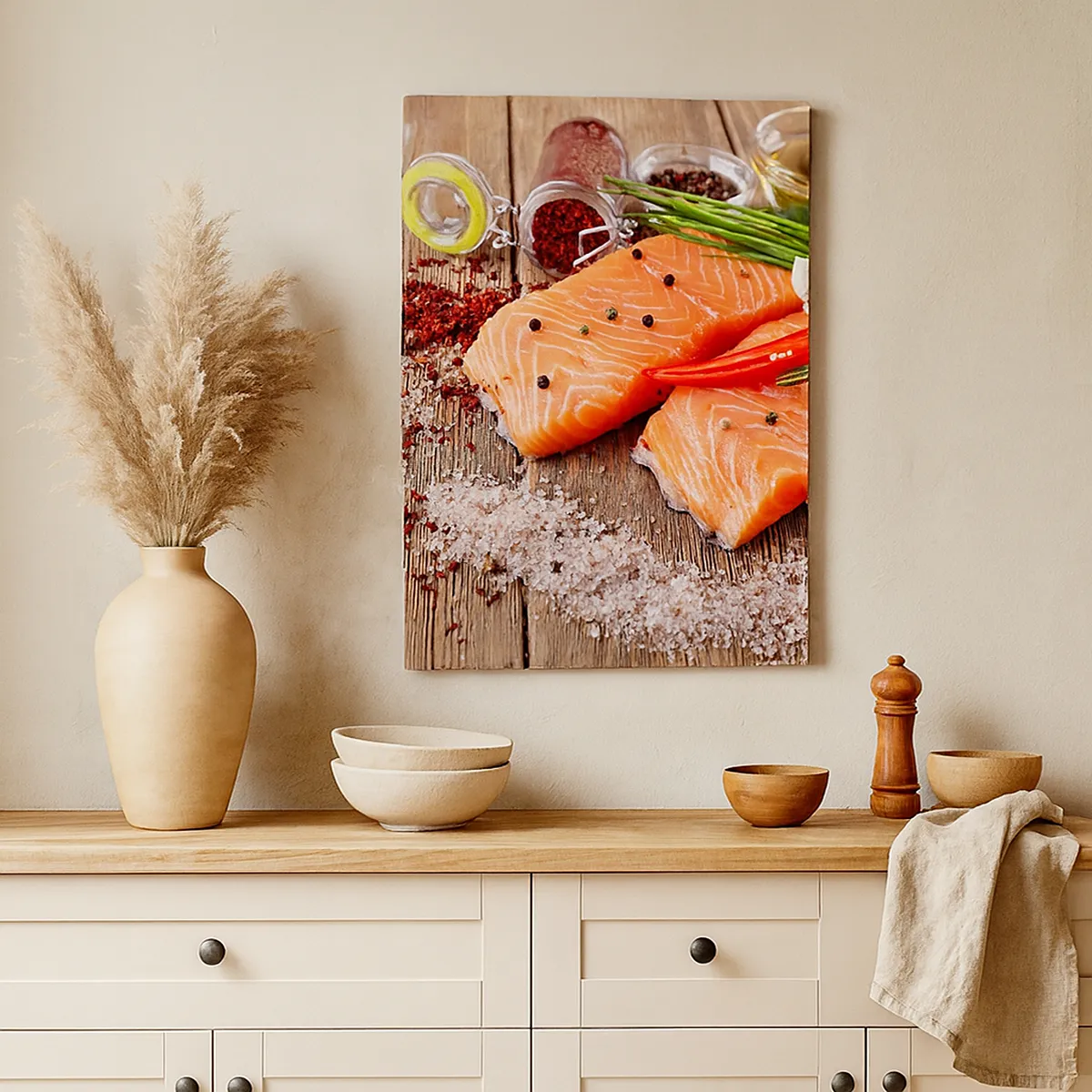 Quadro em tela - Aventura norueguesa na cozinha - 80x120 cm