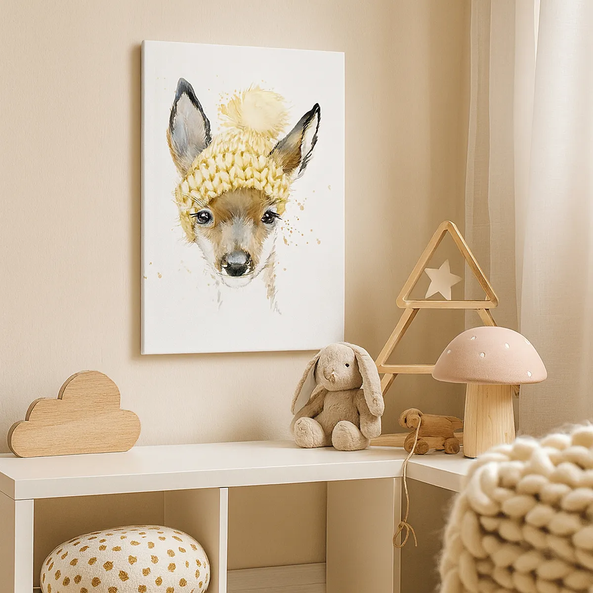 Canvastavla - Bild på duk - För vinter i insnöad skog - 65x120 cm