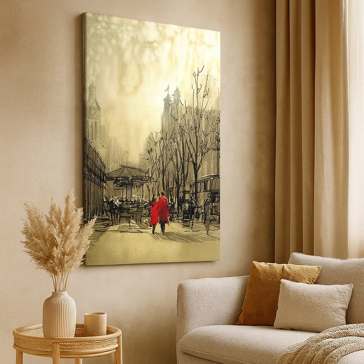 Impression sur toile - Image sur toile - Rendez-vous dans le brouillard de Londres - 65x120 cm