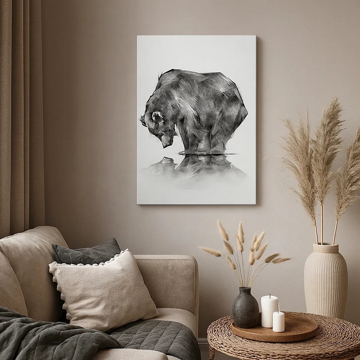 Canvastavla - Bild på duk - Roligt att se någon närstående - 45x80 cm