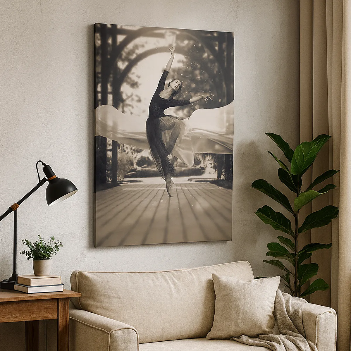 Bild auf Leinwand - Leinwandbild - Der Tanz des Gartengeistes - 45x80 cm