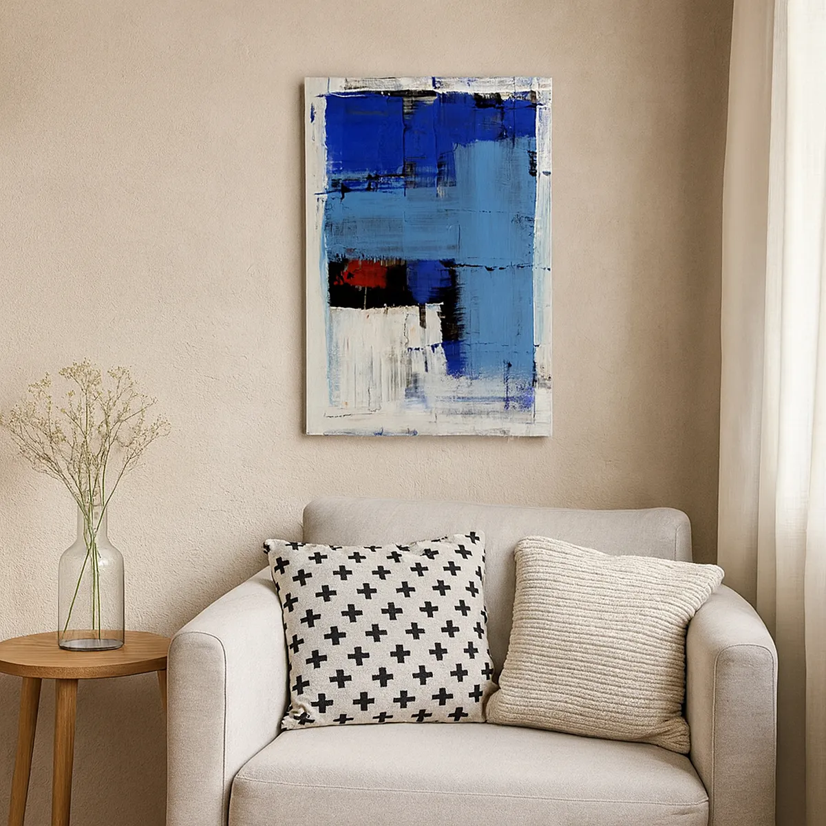 Impression sur toile - Image sur toile - Secret de bleu - 45x80 cm