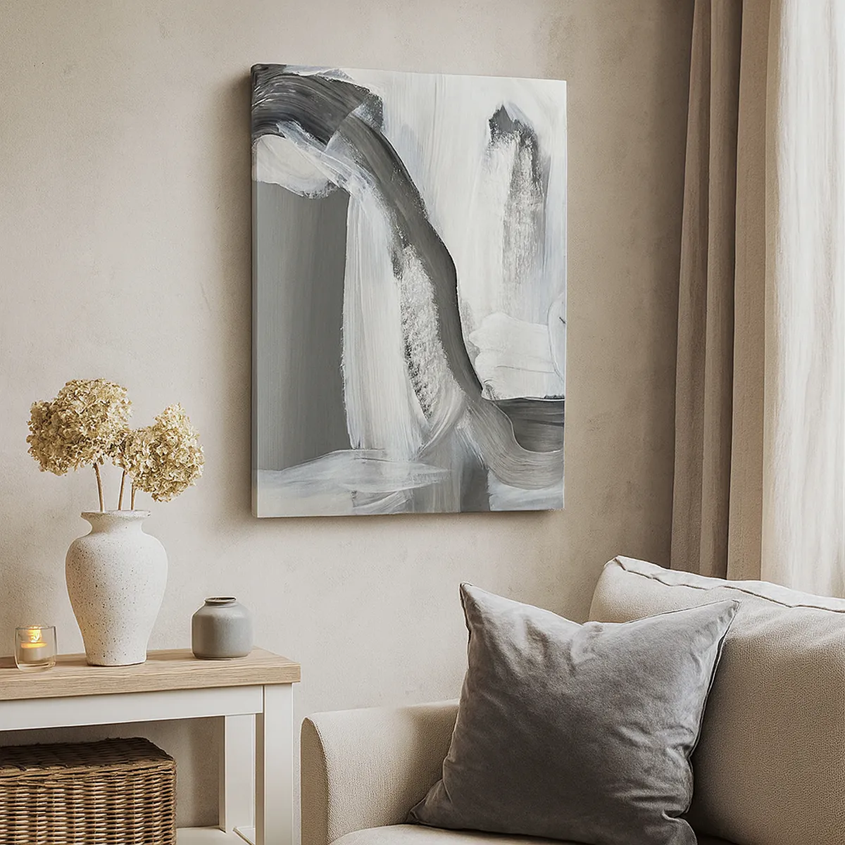 Lærredstryk - Billede på lærred - Med beslutsom bevægelse - 80x120 cm