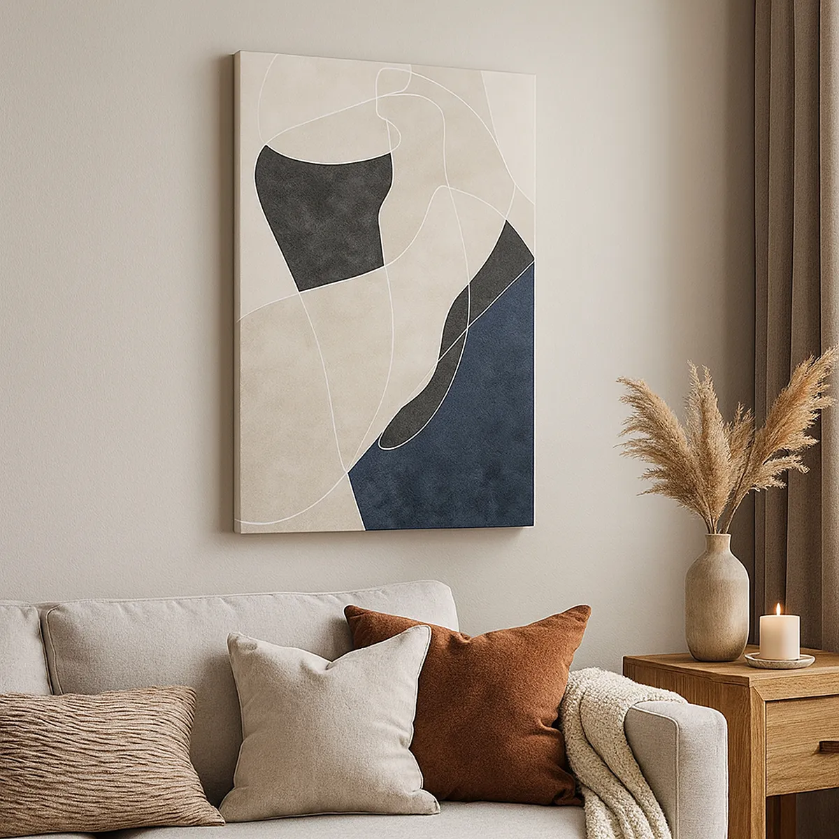 Schilderen op canvas - Abstracte compositie – kleurcontrast - 50x70 cm