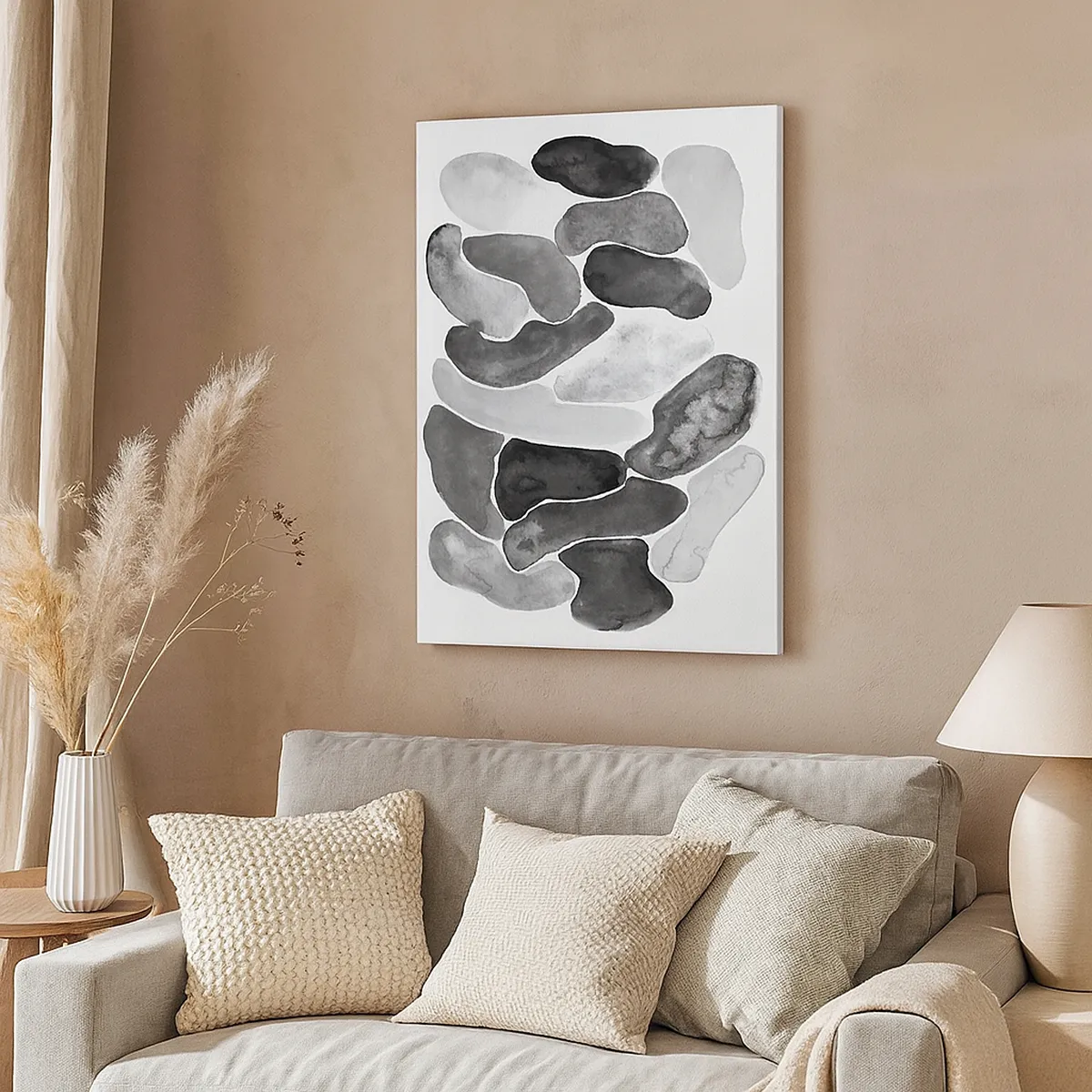 Canvastavla - Bild på duk - Stenig abstraktion - 45x80 cm