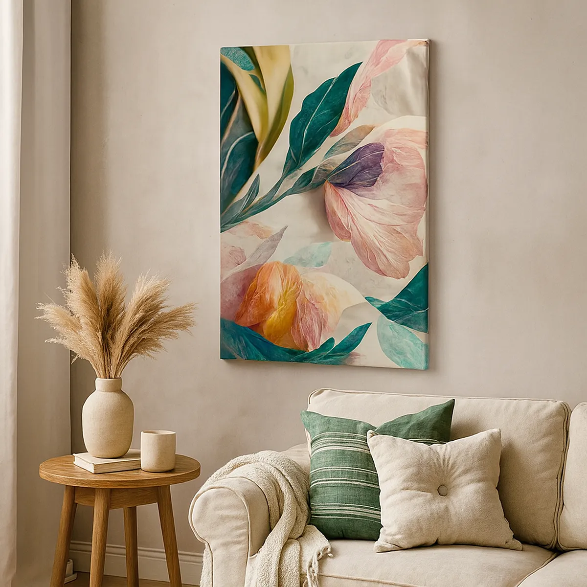 Quadro em tela - Flores das ilhas do sul - 45x80 cm