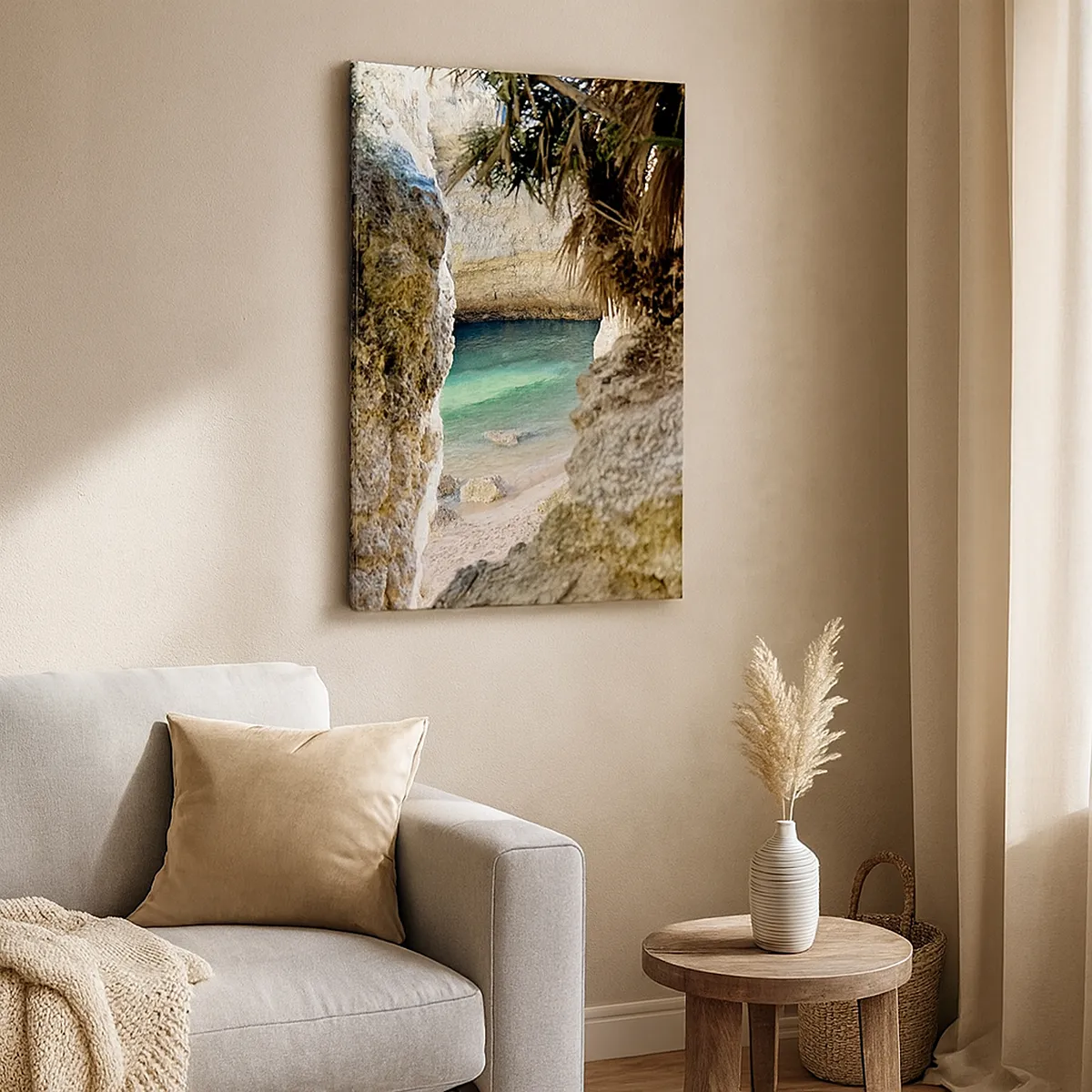 Quadro em tela - Baía turquesa - 70x100 cm