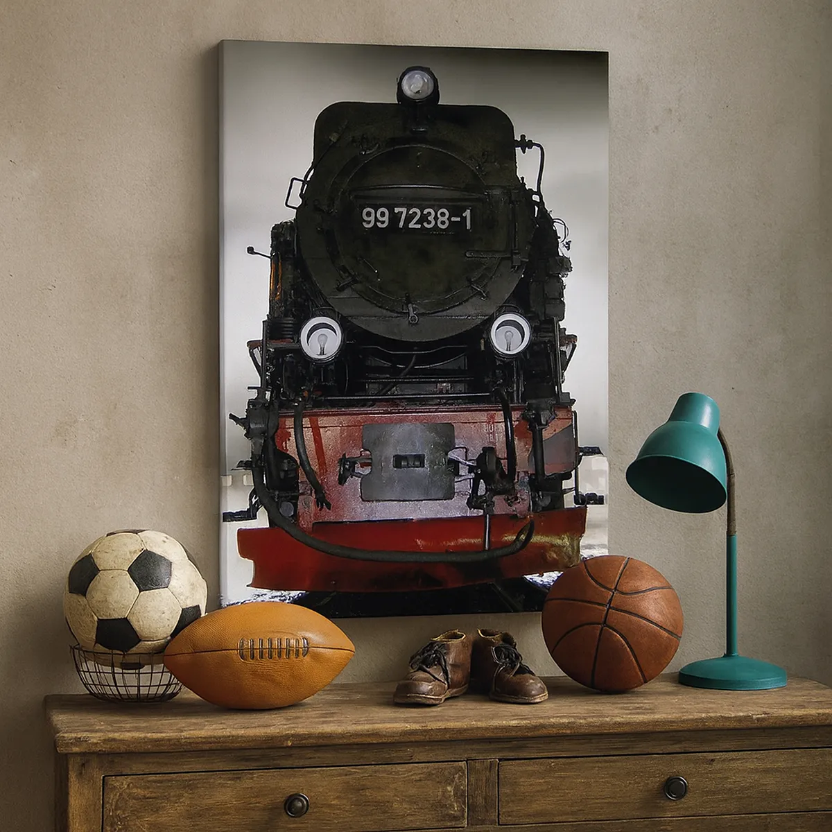 Quadro em tela - Fica de pé e ofega, arfa e assopra - 50x70 cm