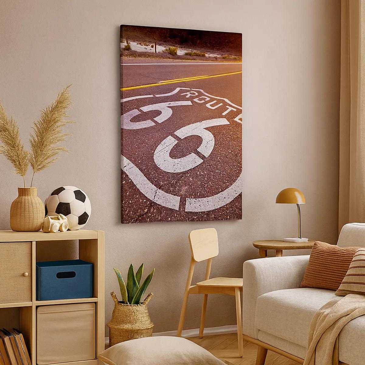 Canvastavla - Bild på duk - Den kända Route 66 - 80x120 cm