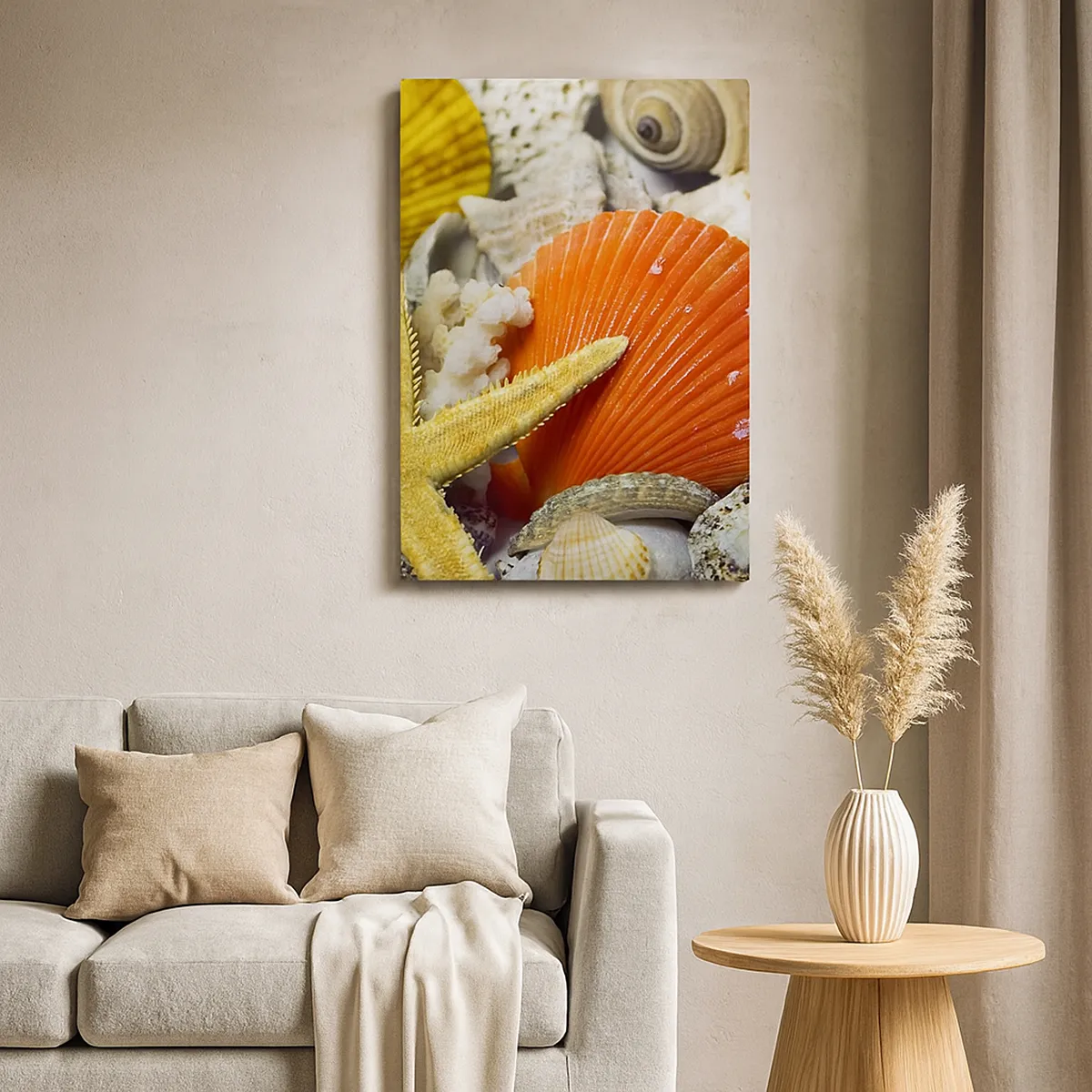 Canvastavla - Bild på duk - Havets skatter - 45x80 cm