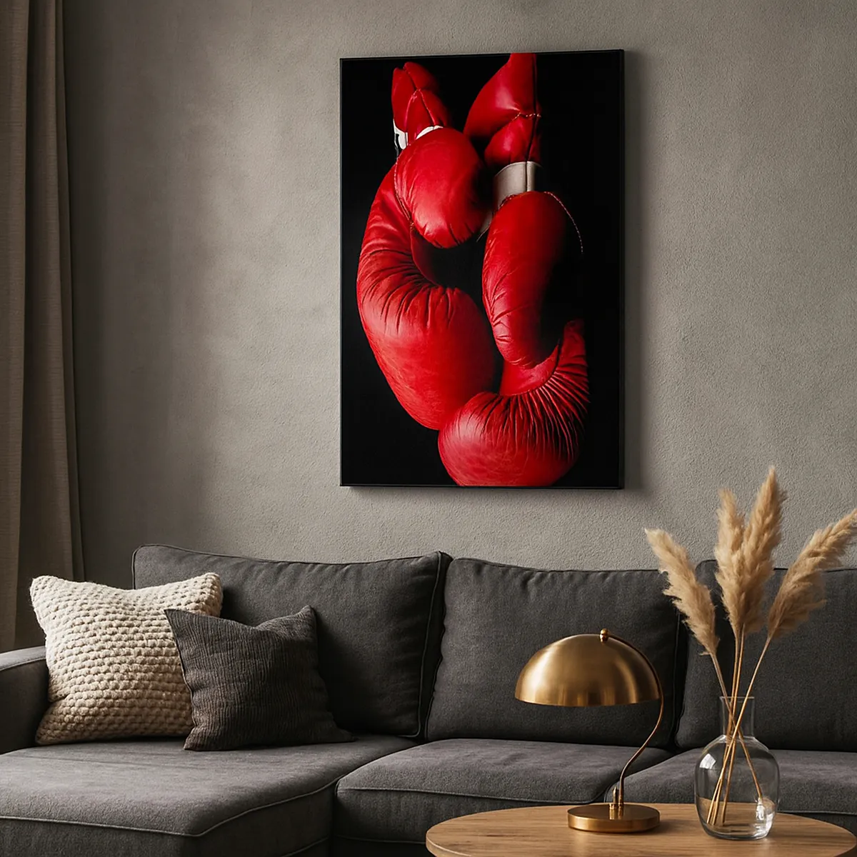 Lærredstryk - Billede på lærred - Kampens spænding bag os - 55x100 cm