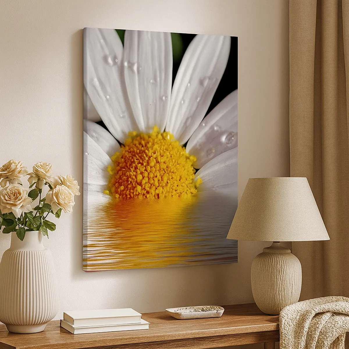 Canvastavla - Bild på duk - Prästkrages uppstigande sol - 45x80 cm