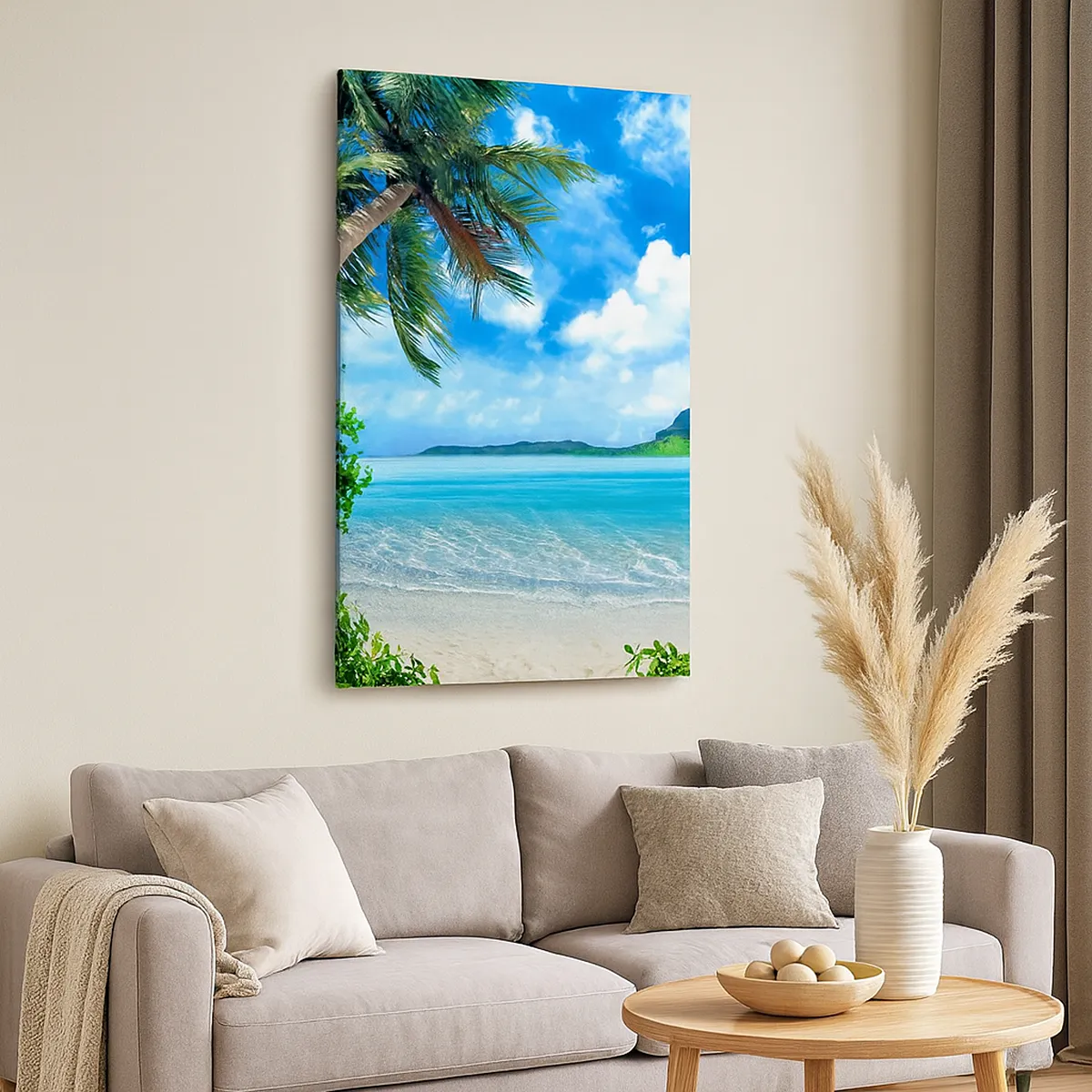 Canvas picture - Blue Tropics - 45x80 cm