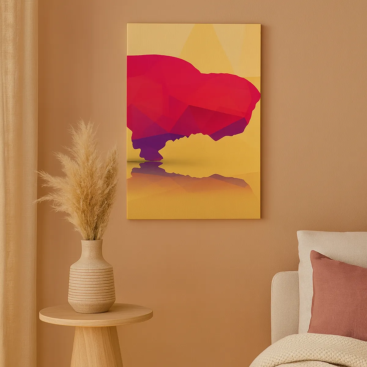 Obraz na plátně - Amarantová síla zubra - 55x100 cm