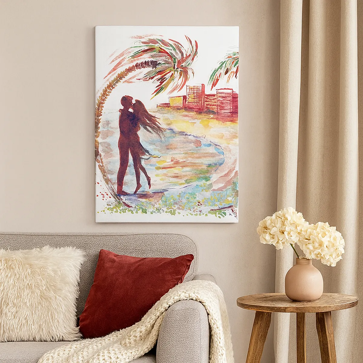 Cuadro sobre lienzo - Impresión de Imagen - Unas vacaciones románticas - 45x80 cm