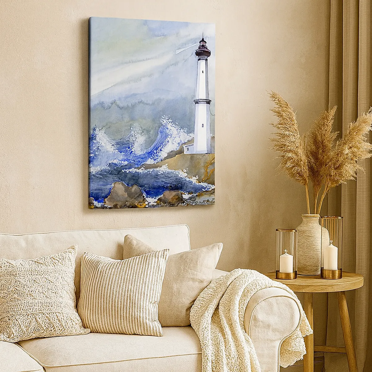 Cuadro sobre lienzo - Impresión de Imagen - Contra la oscuridad y la tormenta - 55x100 cm