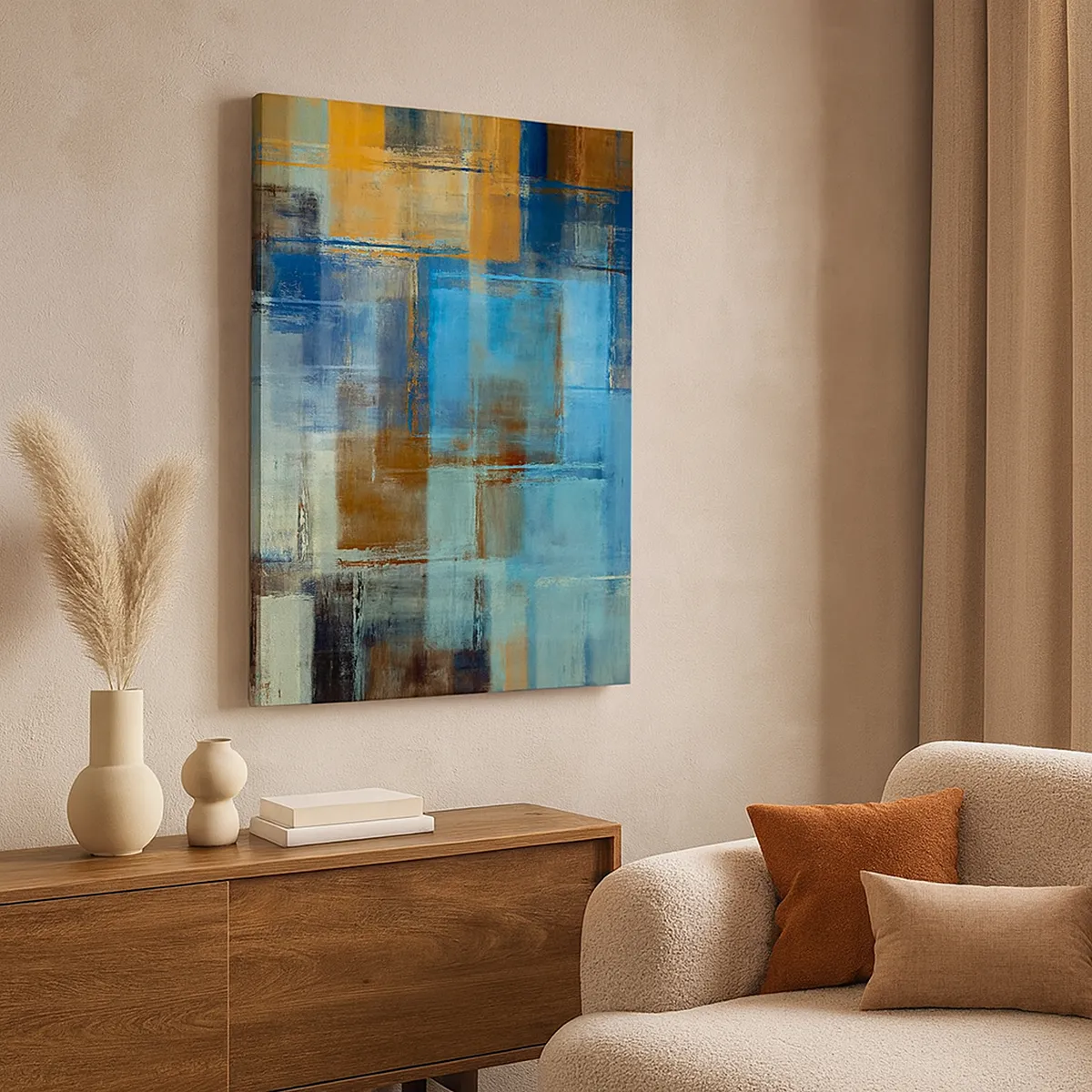 Cuadro sobre lienzo - Impresión de Imagen - A través del velo azul - 45x80 cm