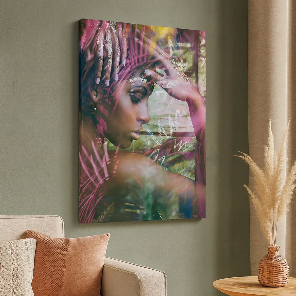 Lærredstryk - Billede på lærred - Moder Natur i junglen - 45x80 cm