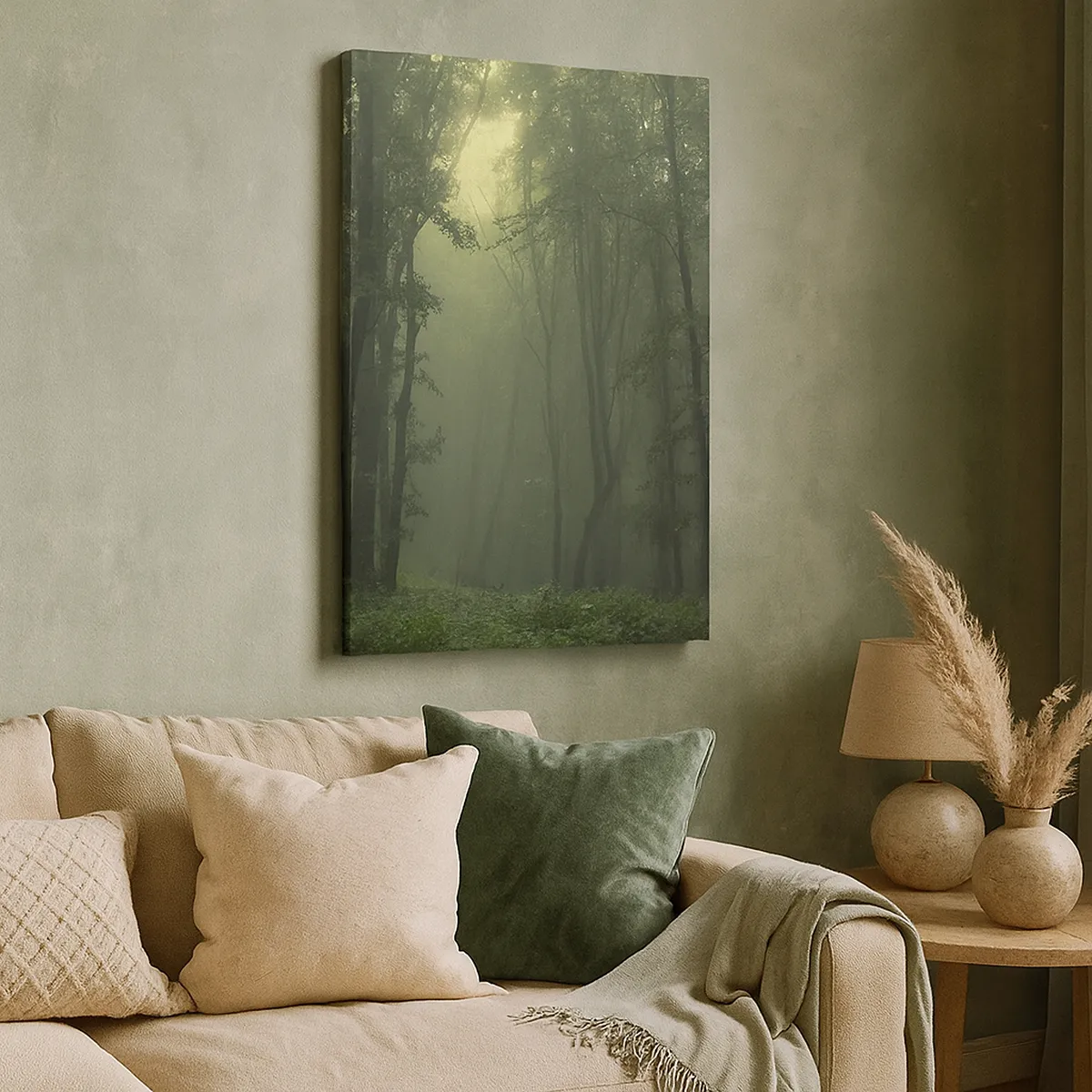 Canvastavla - Bild på duk - Innan skogen vaknar - 45x80 cm