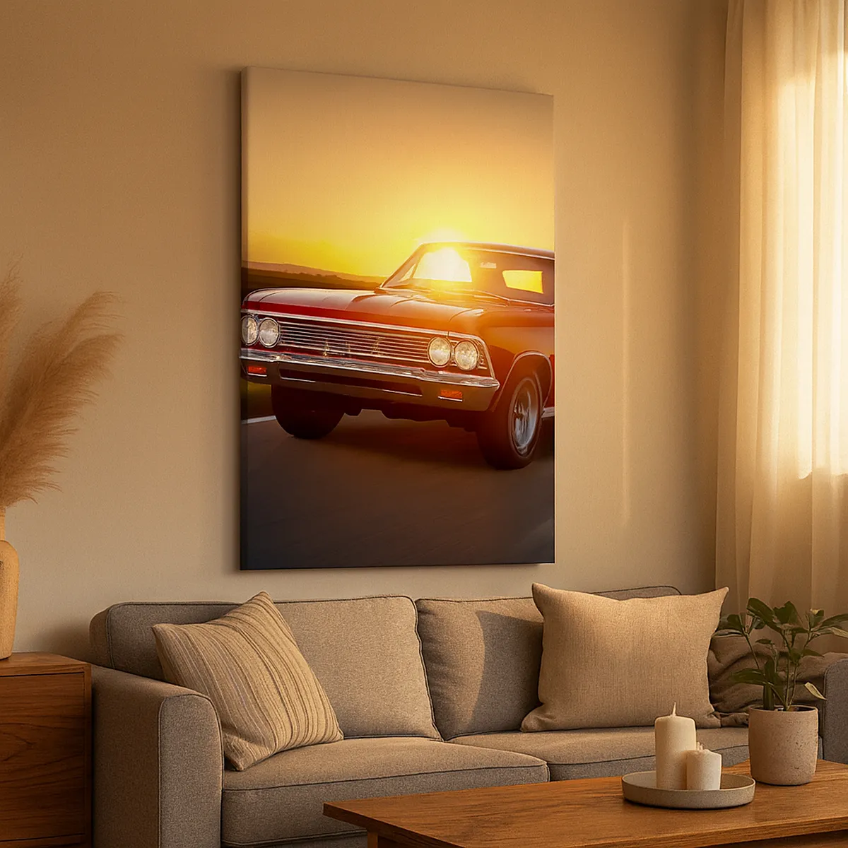 Canvastavla - Bild på duk - Lusten är rödfärgad - 45x80 cm