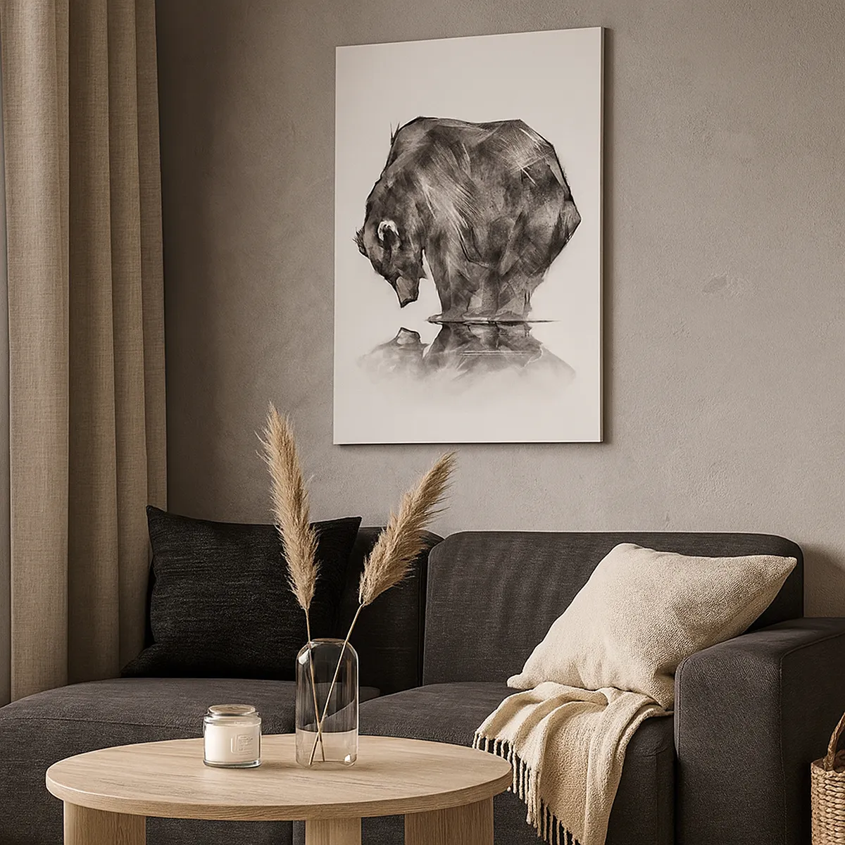 Canvastavla - Bild på duk - Roligt att se någon närstående - 45x80 cm