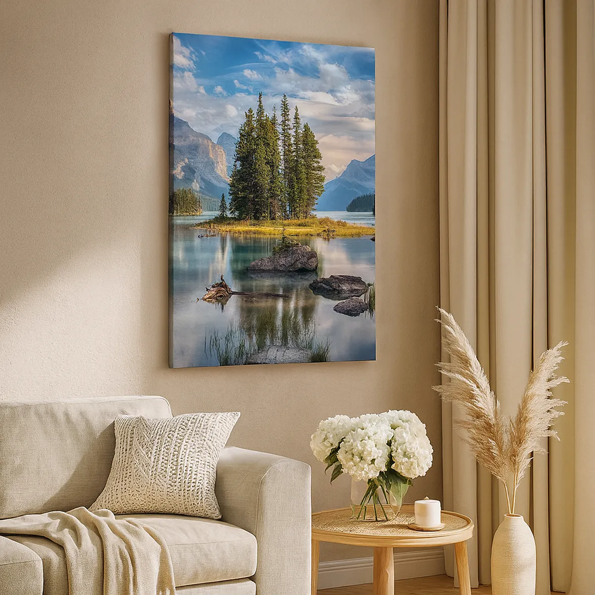 Lærredstryk - Billede på lærred - Over store og klare vande… - 50x70 cm